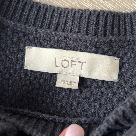 LOFT Black Knit Sweater with Ruffle Sleeves - Picture 5 of 5